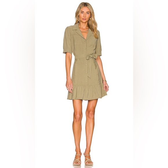 PAIGE Dresses & Skirts - NWOT PAIGE Cactus Green Mayslie Button Down Mini Dress